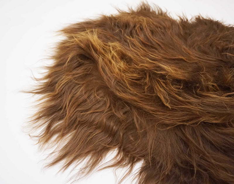 brown icelandic sheepskin fur rug