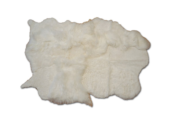 white sheepskin rug