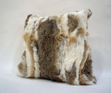 brown rabbit fur pillow