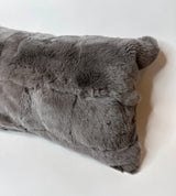 gray rabbit fur pillow