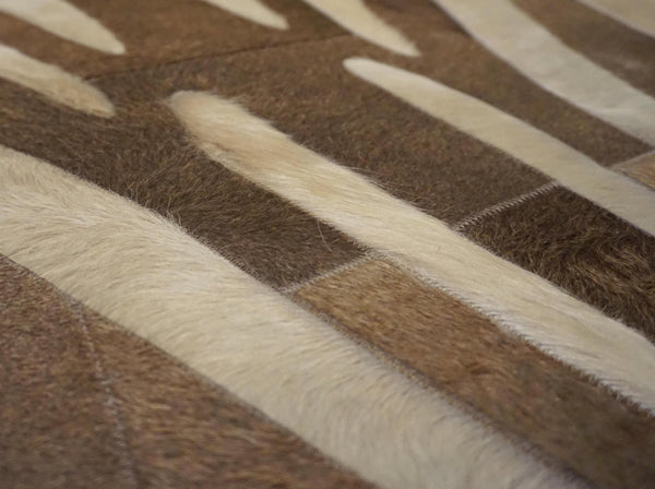 stitched cowhide zebra rug