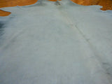 dyed light blue cowhide rug