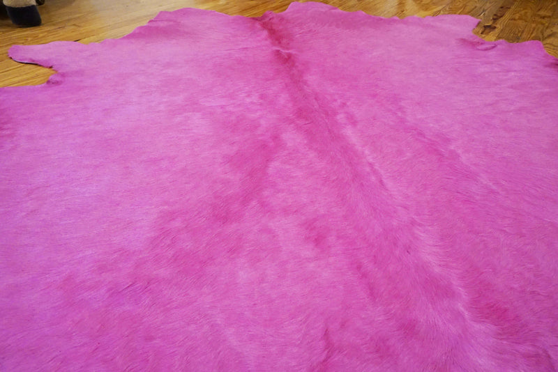 pink cowhide rug