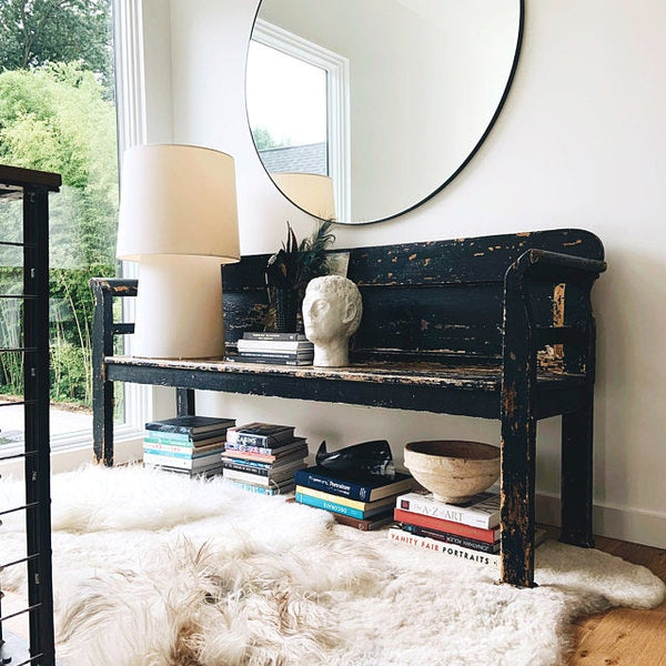 brown white sheepskin rug