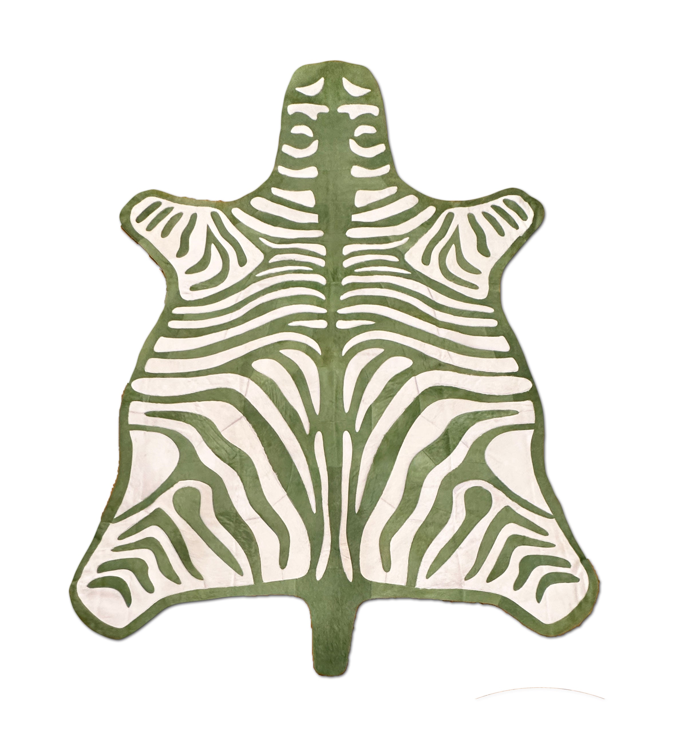 Zebra Print Rug Green
