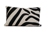 stenciled zebra cowhide pillow